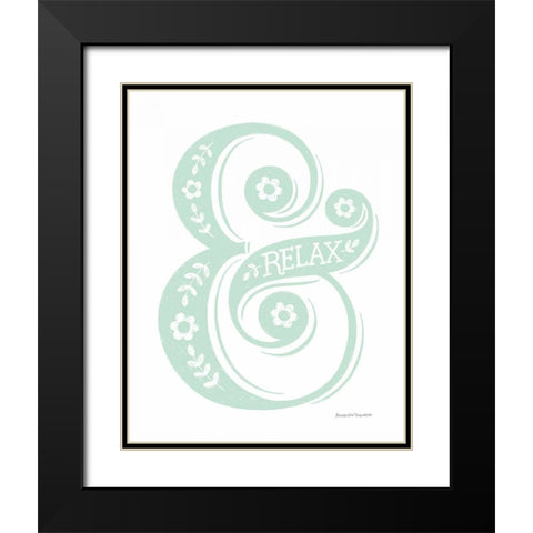 Relax Mint Black Modern Wood Framed Art Print with Double Matting by Snowdon, Alexandra