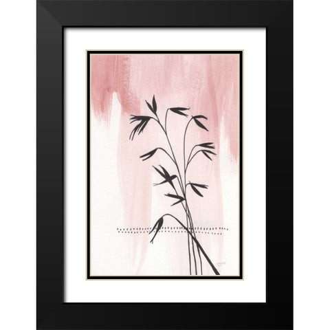 Valentine Blush I Black Modern Wood Framed Art Print with Double Matting by Mack, Lynn