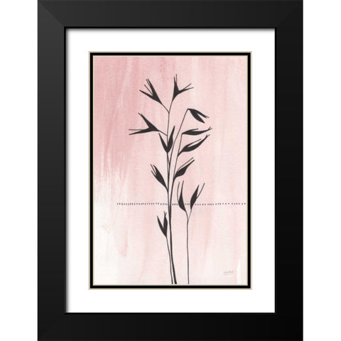 Valentine Blush II Black Modern Wood Framed Art Print with Double Matting by Mack, Lynn