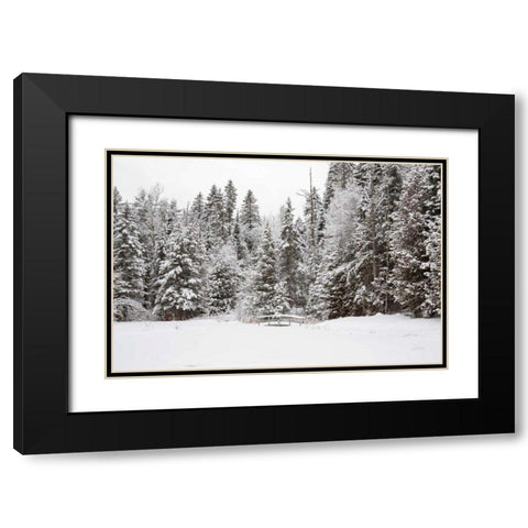 Over the Bridge Black Modern Wood Framed Art Print with Double Matting by Aledanda