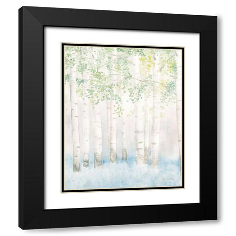 Soft Birches II Black Modern Wood Framed Art Print with Double Matting by Wiens, James
