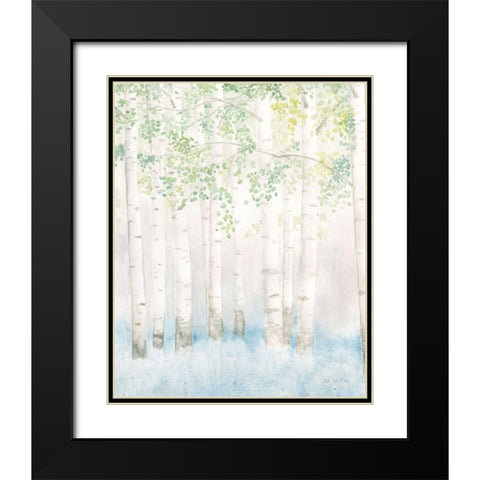 Soft Birches II Black Modern Wood Framed Art Print with Double Matting by Wiens, James