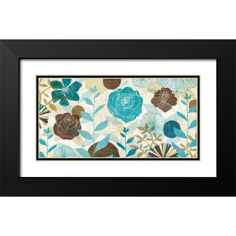 Floral Burst Black Modern Wood Framed Art Print with Double Matting by Mullan, Michael