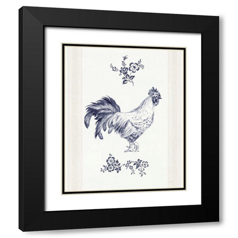 Summer Chickens I Black Modern Wood Framed Art Print with Double Matting by Nai, Danhui