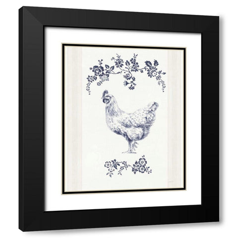 Summer Chickens II Black Modern Wood Framed Art Print with Double Matting by Nai, Danhui