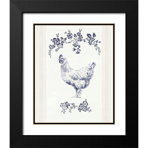 Summer Chickens II Black Modern Wood Framed Art Print with Double Matting by Nai, Danhui