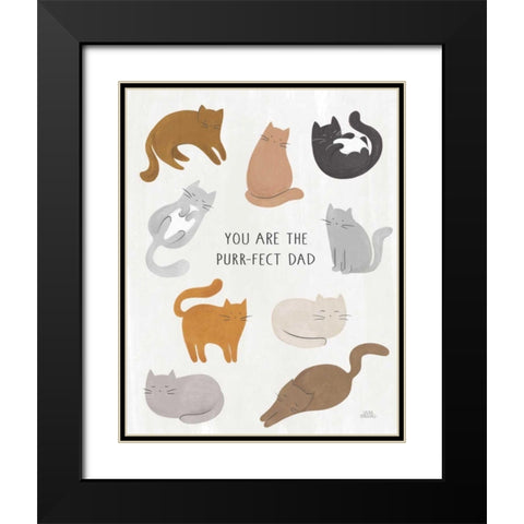 You are the Purrfect Dad Black Modern Wood Framed Art Print with Double Matting by Marshall, Laura
