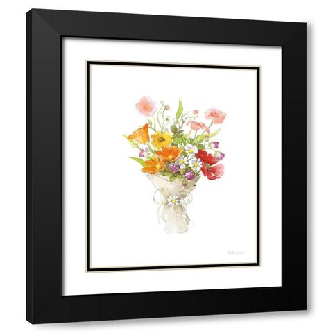 Farmhouse Floral V White Black Modern Wood Framed Art Print with Double Matting by Grove, Beth