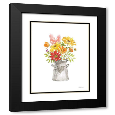 Farmhouse Floral VI White Black Modern Wood Framed Art Print with Double Matting by Grove, Beth
