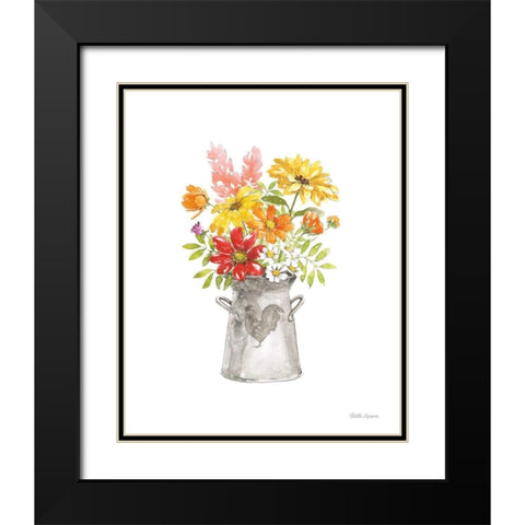 Farmhouse Floral VI White Black Modern Wood Framed Art Print with Double Matting by Grove, Beth