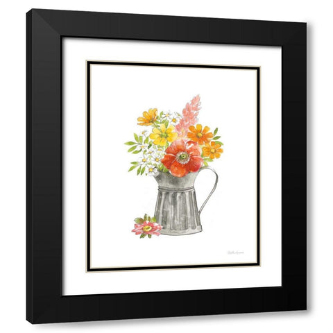 Farmhouse Floral VII White Black Modern Wood Framed Art Print with Double Matting by Grove, Beth