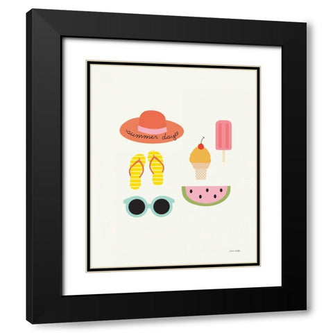 Summer Daze I Black Modern Wood Framed Art Print with Double Matting by Kelle, Ann