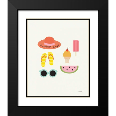 Summer Daze I Black Modern Wood Framed Art Print with Double Matting by Kelle, Ann