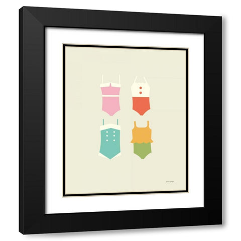 Summer Bathing Suits Black Modern Wood Framed Art Print with Double Matting by Kelle, Ann