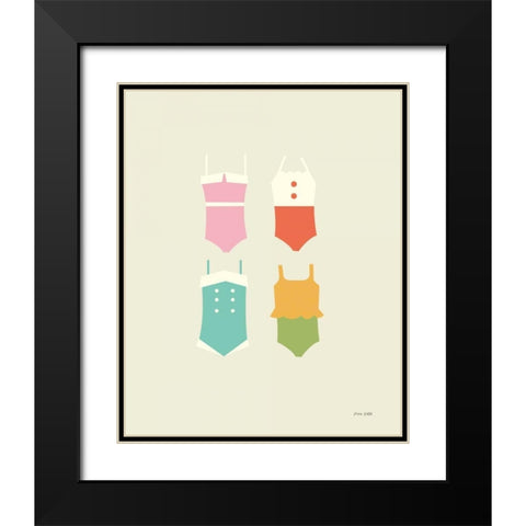 Summer Bathing Suits Black Modern Wood Framed Art Print with Double Matting by Kelle, Ann