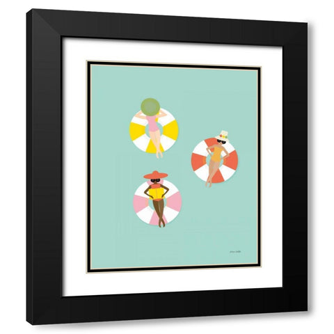 Floating in the Pool Black Modern Wood Framed Art Print with Double Matting by Kelle, Ann
