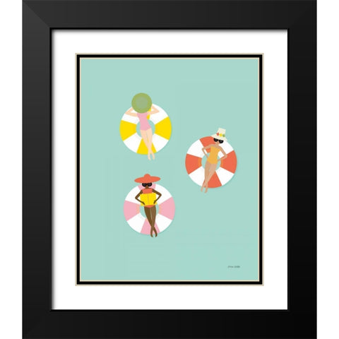 Floating in the Pool Black Modern Wood Framed Art Print with Double Matting by Kelle, Ann