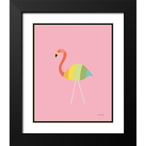 Flamingo Colors Black Modern Wood Framed Art Print with Double Matting by Kelle, Ann
