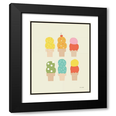 Double Scoops Black Modern Wood Framed Art Print with Double Matting by Kelle, Ann