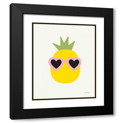 Sunny Pineapple Black Modern Wood Framed Art Print with Double Matting by Kelle, Ann