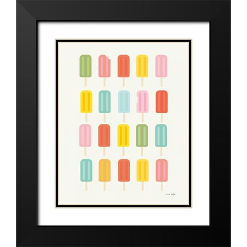 Colorful Popsicles Black Modern Wood Framed Art Print with Double Matting by Kelle, Ann