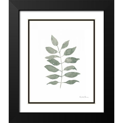 Fresh and Green IV Dark Black Modern Wood Framed Art Print with Double Matting by Zaman, Farida