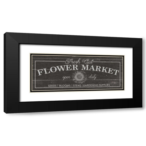 Flower Market I Dark Wood Black Modern Wood Framed Art Print with Double Matting by Wild Apple Portfolio