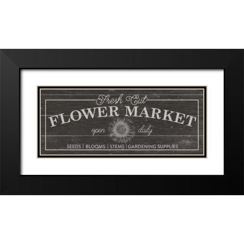 Flower Market I Dark Wood Black Modern Wood Framed Art Print with Double Matting by Wild Apple Portfolio