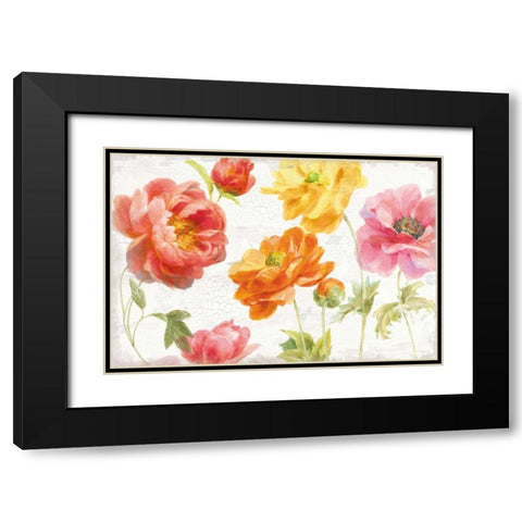 Full Bloom I Black Modern Wood Framed Art Print with Double Matting by Nai, Danhui