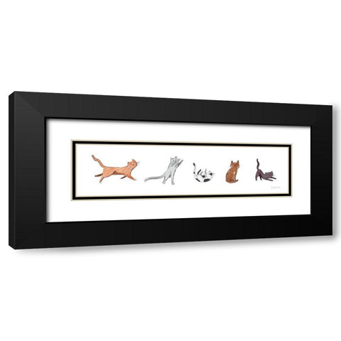 Playful Pets Cats III Black Modern Wood Framed Art Print with Double Matting by Thorns, Becky