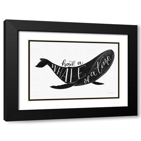 Whale of a Time BW Black Modern Wood Framed Art Print with Double Matting by Thorns, Becky