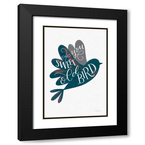 Sweet Old Bird Black Modern Wood Framed Art Print with Double Matting by Thorns, Becky