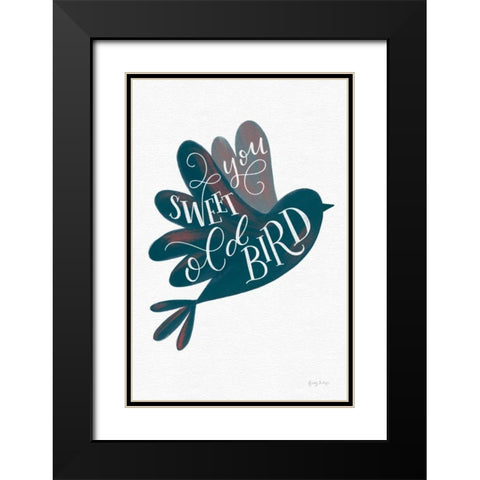 Sweet Old Bird Black Modern Wood Framed Art Print with Double Matting by Thorns, Becky