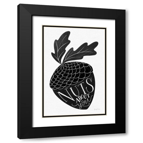 Nuts About You BW Black Modern Wood Framed Art Print with Double Matting by Thorns, Becky