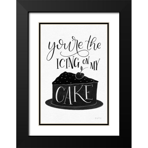 Icing On My Cake BW Black Modern Wood Framed Art Print with Double Matting by Thorns, Becky