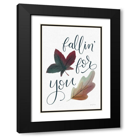 Fallin For You Black Modern Wood Framed Art Print with Double Matting by Thorns, Becky
