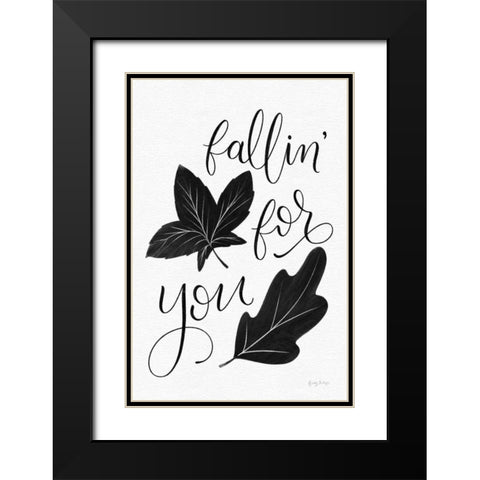 Fallin For You BW Black Modern Wood Framed Art Print with Double Matting by Thorns, Becky