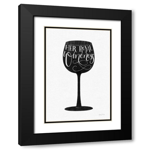 Wineness BW Black Modern Wood Framed Art Print with Double Matting by Thorns, Becky