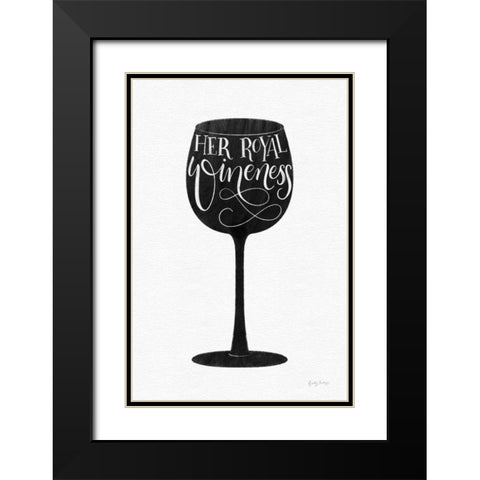 Wineness BW Black Modern Wood Framed Art Print with Double Matting by Thorns, Becky