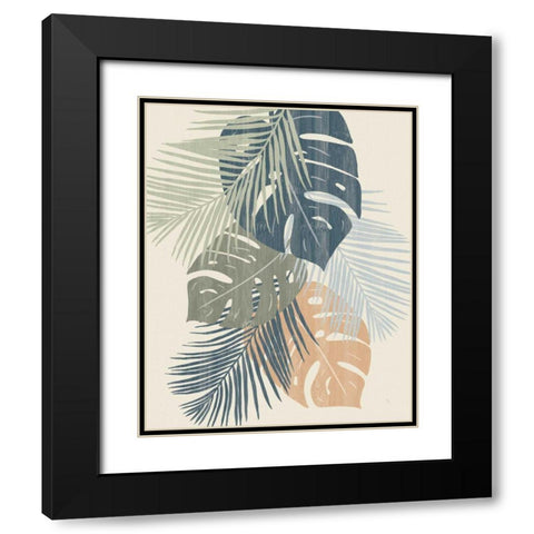 Monstera V Black Modern Wood Framed Art Print with Double Matting by Adams, Sarah