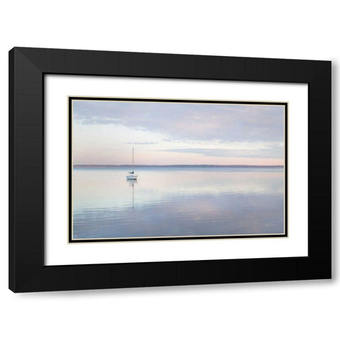 Sailboat in Bellingham Bay I Black Modern Wood Framed Art Print with Double Matting by Majchrowicz, Alan