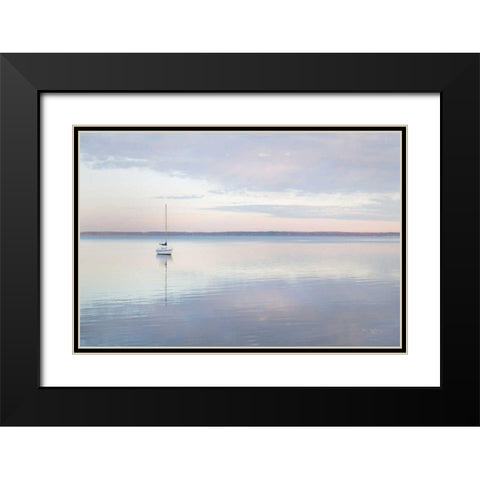 Sailboat in Bellingham Bay I Black Modern Wood Framed Art Print with Double Matting by Majchrowicz, Alan