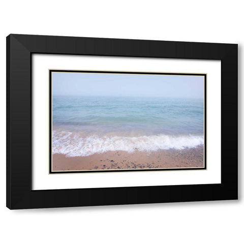 Whitefish Point Beach Black Modern Wood Framed Art Print with Double Matting by Majchrowicz, Alan