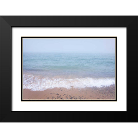 Whitefish Point Beach Black Modern Wood Framed Art Print with Double Matting by Majchrowicz, Alan
