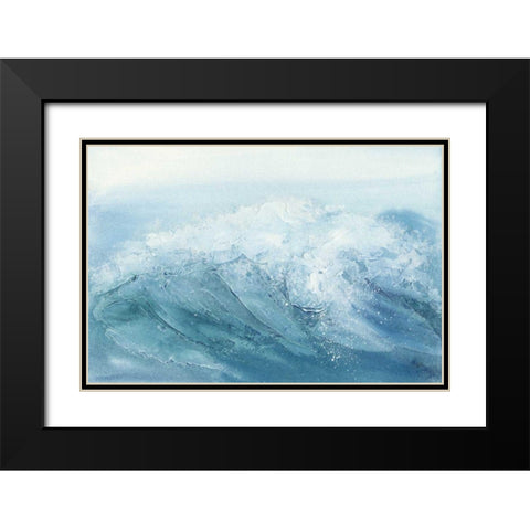 Waves I Black Modern Wood Framed Art Print with Double Matting by Paschke, Chris