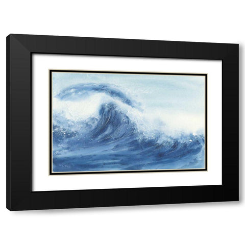 Waves II Black Modern Wood Framed Art Print with Double Matting by Paschke, Chris