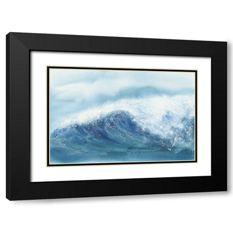 Waves III Black Modern Wood Framed Art Print with Double Matting by Paschke, Chris