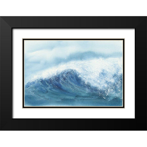 Waves III Black Modern Wood Framed Art Print with Double Matting by Paschke, Chris