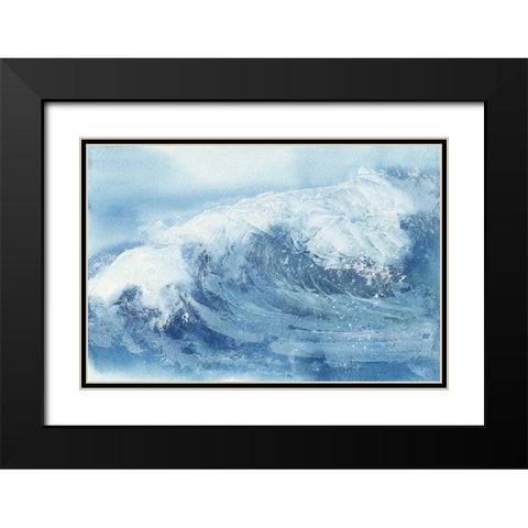 Waves IV Black Modern Wood Framed Art Print with Double Matting by Paschke, Chris