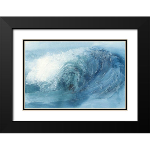Waves VI Black Modern Wood Framed Art Print with Double Matting by Paschke, Chris